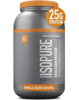 Isopure Protein Powder, Zero Carb Whey Isolate with Vitamin C & Zinc for Immune Support, 25g Protein, Keto Friendly, Vanilla Salted Caramel, 42 Servings, 3 Pounds (Packaging May Vary)