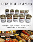 C&J Farms Texas Gourmet Artisan Seasonings Gift of Seasonings Gift Set- 10 Pc. Variety Sampler Box- Natural Herbs, Spices, and Salts for Kitchen Rack