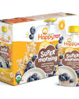 Happy Tot Organics Stage 4 Super Morning Organics Bananas Blueberries Yogurt & Oats + Super Chia, 4 Ounce Pouch (Pack of 8) packaging may vary