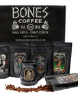 Bones Coffee Company Favorite Flavor Sample Pack with Specialty Mug  4 oz Pack of 5 Assorted Flavor Whole Coffee Beans  Medium Roast Coffee Beverages Whole