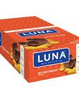 LUNA Bar - Nutz Over Chocolate Flavor - Gluten-Free - Non-GMO - 7-9g Protein - Made with Organic Oats - Low Glycemic - Whole Nutrition Snack Bars - 1.69 oz. (15 Count)