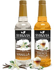 Syruvia Coffee Syrup Variety Pack  Vanilla  French Vanilla GlutenFree Kosher 254 fl oz Bottles  Enhance Your Coffee Experience with Premium Flavoring Syrups