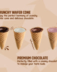 Trio Move Mini Cornet Bites  Delicious BiteSized Crunchy Wafer Cone Filled with Premium Chocolate Kosher Milk Chocolate Pack of 2