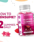 Vitamatic Glucose Chweble Gummies - 60 Count - Natural Raspberry Flavor - 4G of Carbohydrate per Serving (2 Bottles)