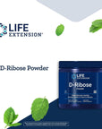 Life Extension D-Ribose Powder - For Energy Management & Heart - Muscle Health Supplement After Exercise - Vegetarian, Gluten-Free, Non-GMO - 150g (30 Servings)