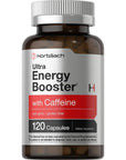 Ultra Energy Supplement | 120 Capsule Pills | with Caffeine & Vitamin B12 | Daily Energy Booster | Non-GMO, Gluten Free | by Horbaach