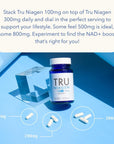 TRU NIAGEN 100mg Introductory NAD+ Boosting Supplement Capsule Patented Nicotinamide Riboside NR - Find The Serving Size That Works Best for You - 30ct/100mg