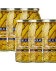 DeLallo Mild Pepperoncini Peppers 255 Ounce Jar 6 Pack Whole Yellow Pickled Peppers Grown in Greece 100 Cured NonGMO Packed Fresh