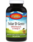 Carlson - Solar D Gems, Vitamin D3 and Omega-3 Supplement, 2000 IU Vitamin D3, 115 mg Omega-3s EPA and DHA, Vitamin D Fish Oil Capsule, Bone & Immune Health, Vitamin D Supplement, Lemon, 360 Softgels