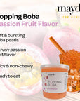 Mayde Popping Boba Pearls for Drinks Desserts  Breakfast Bowls Passion Fruit Flavor 7 Pounds