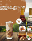 Syruvia Coffee Syrup Variety Pack  Brown Sugar Cinnamon  Coconut GlutenFree Kosher 254 fl oz Bottles  Enhance Your Coffee Experience with Premium Flavoring Syrups