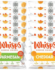 Whisps Cheese Crisps Parmesan & Cheddar Cheese | Healthy Snacks | Keto Snack, Gluten Free, High Protein, Low Carb (0.63Oz, 12 Packs)