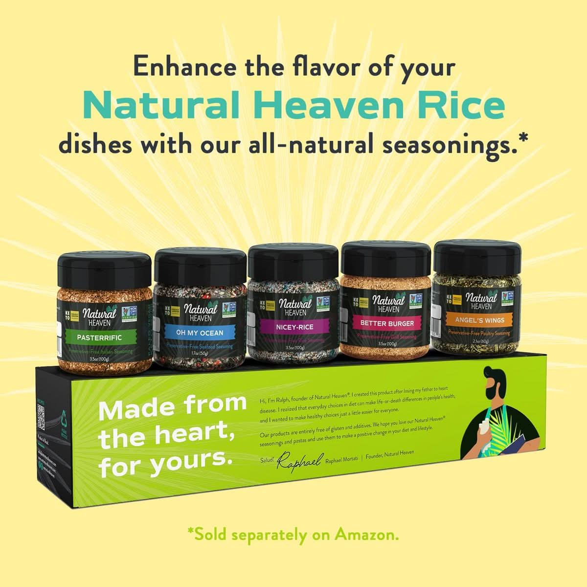 Natural Heaven Hearts of Palm Rice White  LowCarb and LowCalorie White Rice Keto Paleo PlantBased Healthy Food Ready to Eat 9 Oz Ea Pack of 6