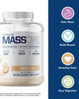 Massone Mass Gainer Protein Powder by NutraOne - Gain Mass Protein Meal Replacement (Vanilla - 7 lbs.)