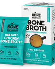 Bone Brewhouse - Chicken Bone Broth Protein Powder - Thai Coconut Flavor - Keto & Paleo Friendly - Instant Soup Broth - 10g Protein - Natural Collagen, Gluten-Free & Dairy free - 5 Individual Packets