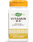 Nature's Way Vitamin B-6 Supplement, Cellular Energy Support*, 50mg per Serving, 100 Capsules