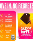 SkinnyDipped Dark Chocolate Salted Caramel Bites 2g Sugar per Piece Keto Friendly No Palm Oil Gluten Free 4 Pack