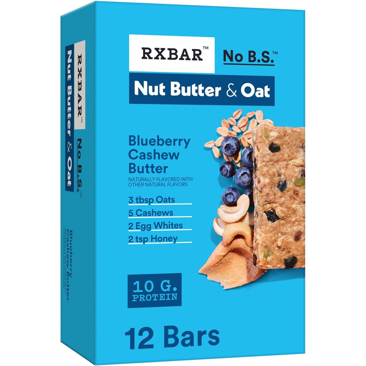 RXBAR Nut Butter and Oat Protein Bars Protein Snacks Snack Bars Blueberry Cashew Butter 232oz Box 12 Bars