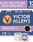 Victor Allens Coffee French Vanilla Flavored Medium Roast 1 Pack  12 Count Single Serve Coffee Pods for Keurig KCup Brewers