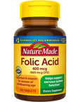 Nature Made Folic Acid 400 mcg (665 mcg DFE) Tablets, 250 Count (Pack of 3)