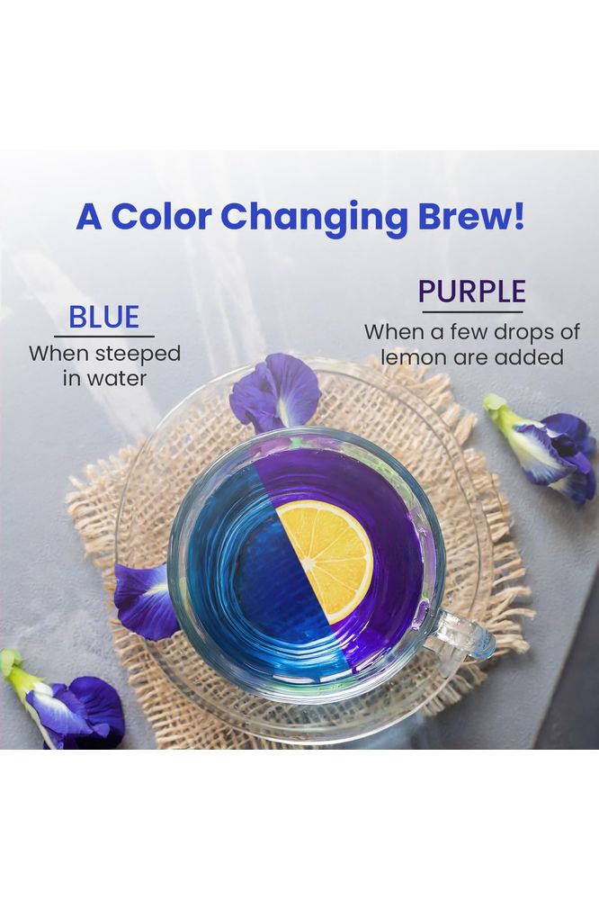 BLUE TEA  Butterfly Pea Flower  30 Pyramid Tea Bags  SUPER ANTIOXIDENT  Direct From Source  Flower Based  Herbal Tea  Caffeine Free  PlantBased Biodegradable Tea Bag  Pet Jar Packaging