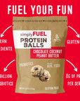 simplyFUEL Whole Food Protein Balls with Probiotics  Chocolate Coconut Peanut Butter Protein Snacks  8g Protein Snack  Gluten Free Energy Balls 1 Pack of 12 Balls