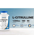 Nutricost L-Citrulline 750mg, 180 Capsules - 1500mg Per Serv, Gluten Free