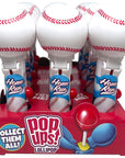 Pop Ups Baseball Lollipop Holder  12 Chupa Chups Lollipops with Cases  Individually Wrapped Candy Party Favors  Baseball Candy  Bulk Set of 12