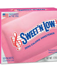 Sweet’N Low Zero-Calorie Sweetener, Contains Saccharin, Sugar Substitute, Keto, Vegan, Gluten-Free, Great for Cooking, Baking, Coffee, Tea, Hot/Cold Beverages, 50 Packets (1 Pack)