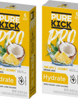 Pure Kick Pro Pineapple Coconut Powdered Drink Mix  Pack of 2  Zero Calorie  Low Sugar  Hydrate  2 Times the Electrolytes  100 of DV for Vitamins AC and E