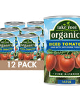 Take Root Organics Diced Organic Canned Tomatoes 145 oz Can Pack of 12 Cans