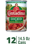 Contadina Diced Tomatoes with Roasted Garlic 145 oz Pack of 12 Cans