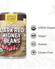 Organic Canned Red Kidney Beans  12Pack 15 Ounce  Ready To Serve  Gluten Free GMOFree Kosher  Natures Greatest Foods