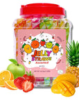 Jelly Fruits Straws 60Pcs Fruit Jelly Filled Strips 423oz 5 Flavor Assorted Fruit Jelly Sticks Strawberry Orange Apple Pineapple Mango 423oz Halal Certificated and FatFree