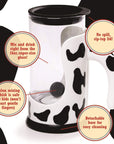 Hog Wild Moo Mixer Supreme Chocolate Milk Mixing Cup  Automatically Mixes Powder and Syrup  Stir and Drink in 1 Glass 16 oz