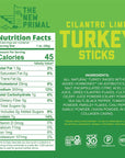 The New Primal All Natural Turkey Sticks, Lightly Peppered, Keto & Gluten Free Healthy Snacks for Adults, Sugar Free Low Carb High Protein Snack, Paleo Whole30 Jerky Meat Stick, 7g Protein, 45 Calories (Cilantro Lime Turkey, 20 Count (Pack of 1))