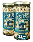 Fosters Pickled Garlic Cloves Original 16oz 2 Pack Pickled Garlic in a Jar with Red Pepper  Traditional Pickled Vegetable Recipe for 30 years  Gluten Free Fat Free NO Preservatives