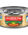 Genova Premium Yellowfin Tuna in Olive Oil Wild Caught Solid Light 5 oz Can Pack of 24