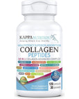 KAPPA NUTRITION Collagen Type I, II, III, 6 Billion Probiotics Acid Resistance, (120 Capsules), Hyaluronic Acid, Vitamin C, Biotin & MCT Oil, Hair, Nails, and Skin, Collagen Peptides 14 in 1 from