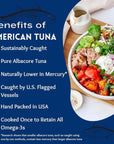 Wild Albacore Tuna Fish by American Tuna  No Salt Added Wild Caught MSC Certified and OnebyOne Pole Caught  6 6 Ounce Cans  Super Premium Canned Tuna for Health and Flavor Enthusiasts