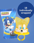 Imaginings 3 Sonic the Hedgehog Individually Wrapped Lollipop Rings Knuckles and Tails Decorated Candy Birthday Party Favors 18 Count