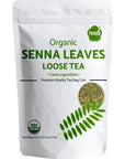 Iyasa Holistics Organic Senna Leaves Loose TeaCut and Sifted Loose Relaxing Caffeine Free Night Time Tea Resealable Pack 08 Ounce