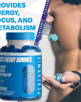 PERFORMIX SST Energy Gummies - Blue Razz, 40 Gummies - Bite-Size Gummy - Energy, Focus, and Metabolism Dietary Supplement - 100mg of Caffeine (for 5 Gummies)