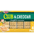 Keebler Sandwich Crackers, Single Serve Snack Crackers, Lunch Snacks, Club and Cheddar, 11oz Tray (8 Packs)