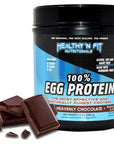 Healthy N Fit 100% EGG PROTEIN- Chocolate (12oz): 100% Egg White Protein PLUS Natural Peptides. Naturally Sweetened, Zero Carb, Keto, Paleo Friendly