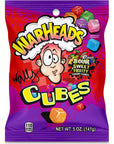 WARHEADS Cubes  Sour Sweet  Fruity Chewy Candy  Orange Watermelon Blue Raspberry Black Cherry Strawberry  Green Apple Flavors  5 oz Bag