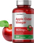 Apple Cider Vinegar Capsules | 1800mg | 200 Pills | Non-GMO, Gluten Free Supplement | by Horbaach