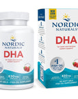 Nordic Naturals DHA, Strawberry - 90 Soft Gels - 830 mg Omega-3 - High-Intensity DHA Formula for Brain & Nervous System Support - Non-GMO - 45 Servings