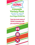 Sonic Singles To Go Limeade Variety Pack 40ct Box  Pack of 2  Powdered Drink Mix  3 Delicious Flavors Cherry Limeade Limeade and Strawberry Limeade