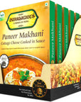 Indialicious Ready to eat PANEER MAKHANI cottage cheese cooked in sauce 105 Oz Pack of 10